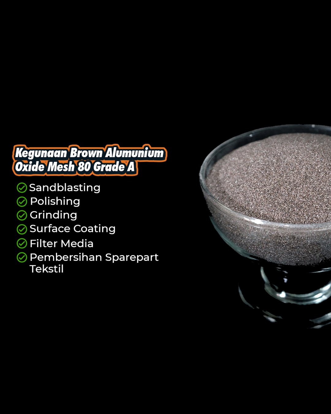 BROWN ALUMINIUM OXIDE MESH 80 SANDBLASTING PURFEQU - Gambar 4
