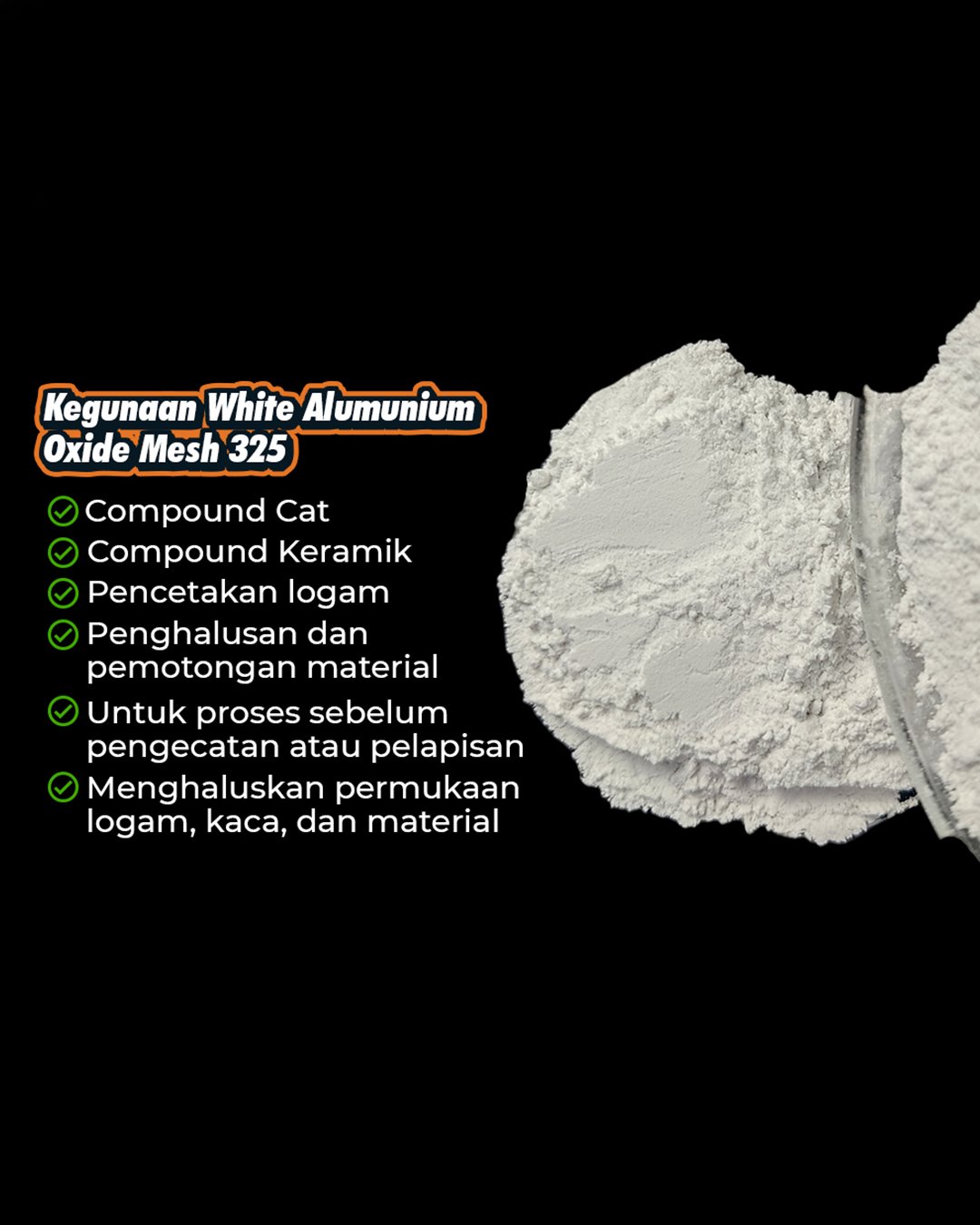 WHITE ALUMUNIUM OXIDE MESH 325 SANDBLASTING PURFEQU - Gambar 4