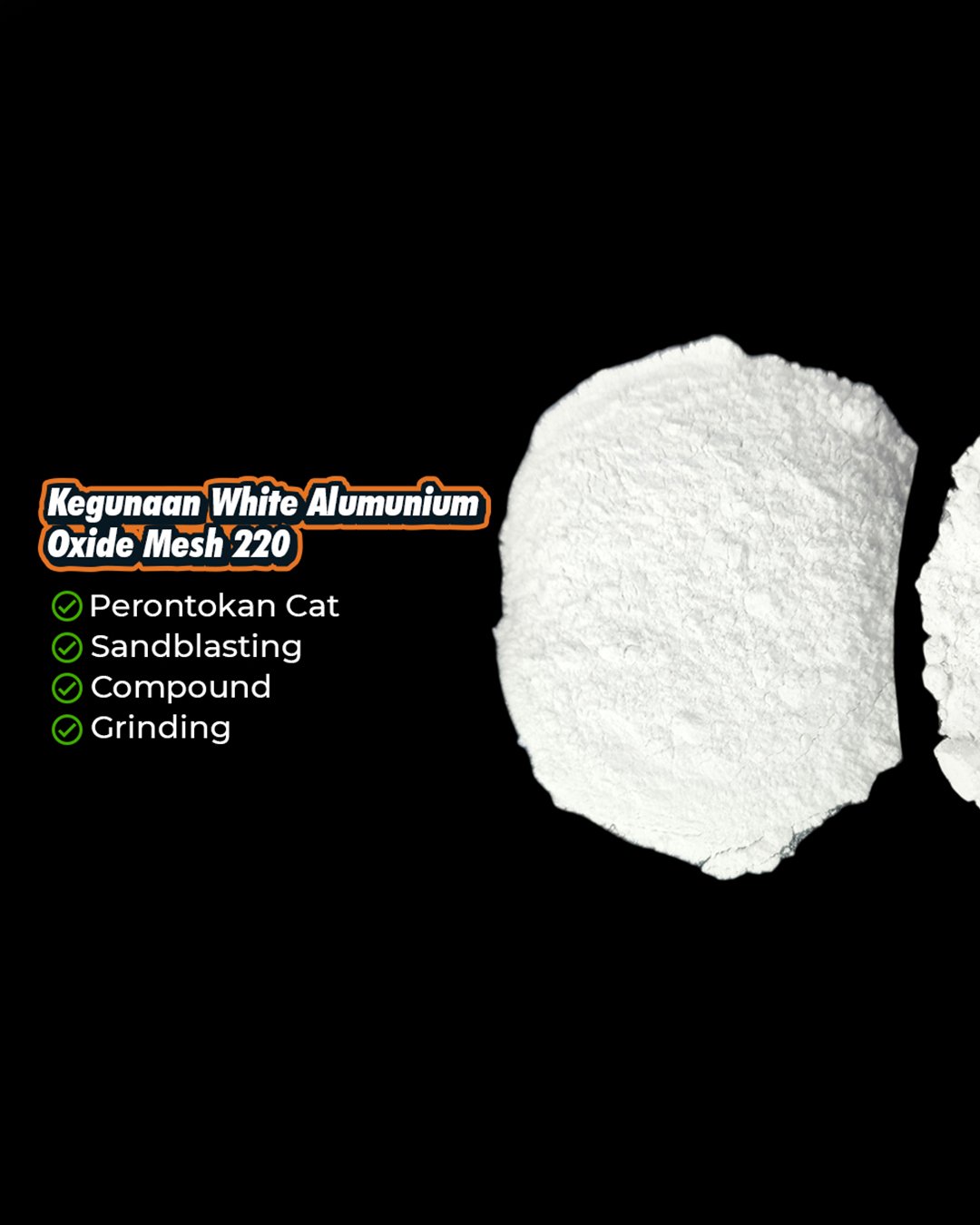 WHITE ALUMINIUM OXIDE MESH 220 SANDBLASTING PURFEQU - Gambar 4