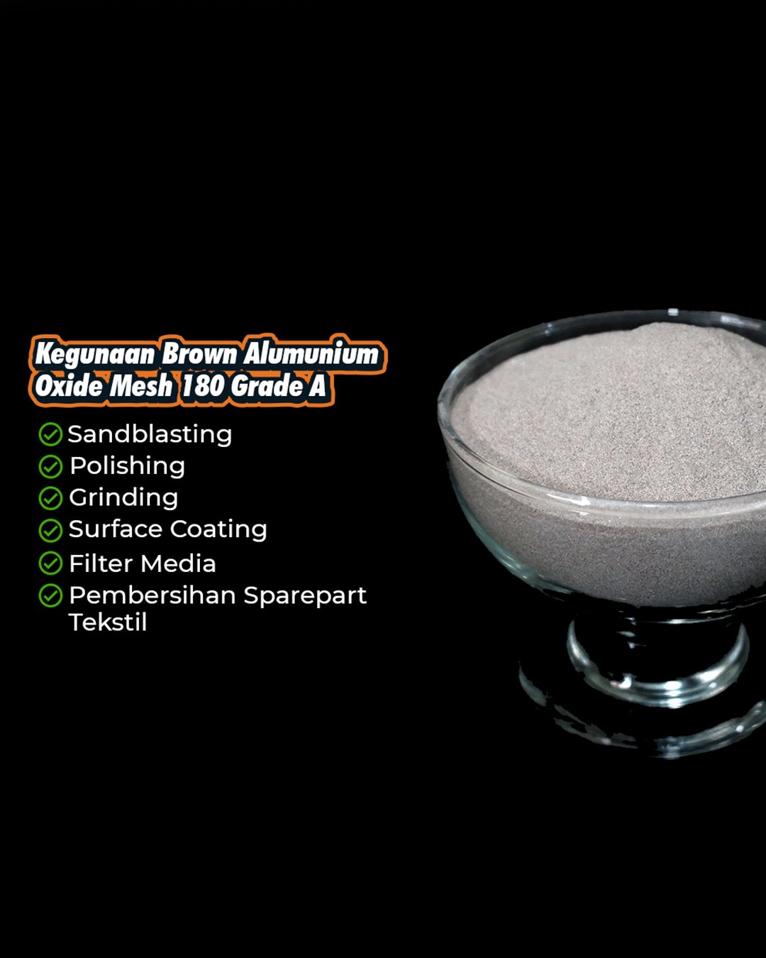 BROWN ALUMINIUM OXIDE MESH 180 SANDBLASTING PURFEQU - Gambar 3
