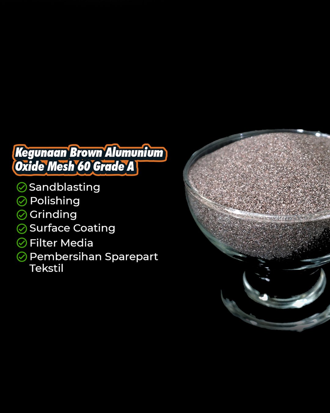BROWN ALUMUNIUM OXIDE MESH 60 SANDBLASTING PURFEQU - Gambar 4