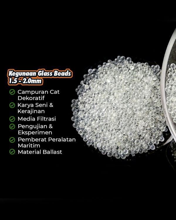 2 (16) GLASS BEADS 1.5 - 2.0 MM SANDBLASTING VAPOURBLASTING