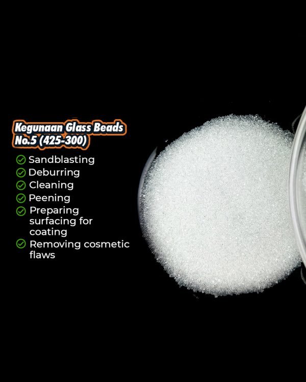 2 (16) GLASS BEADS NO. 5 MICRONSIZE 425-300 VAPOURBLASTING