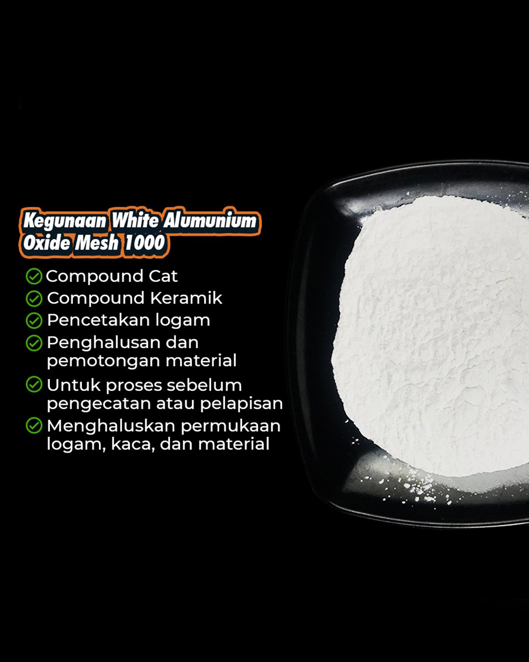 WHITE ALUMUNIUM OXIDE MESH 1000 POLES - Gambar 5