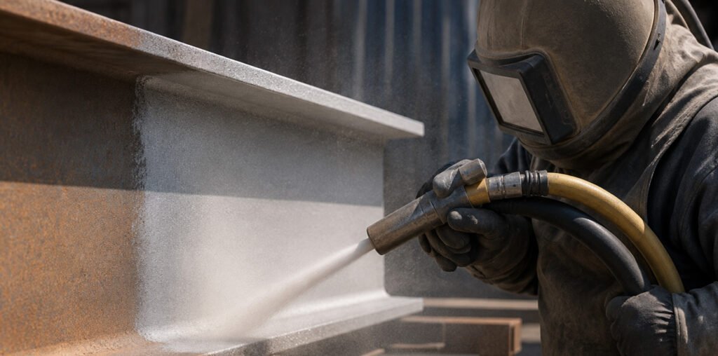 sandblasting untuk baja